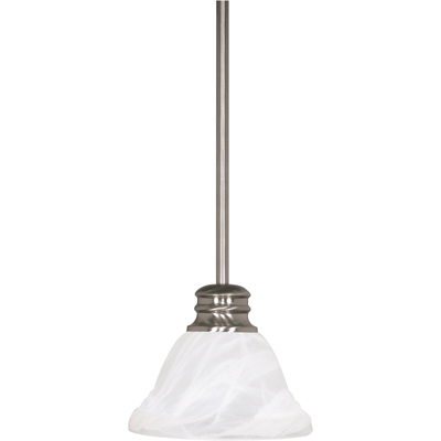 Nuvo Lighting 60/365  Empire - 1 Light - 7" - Mini Pendant with Hang Straight Canopy in Brushed Nickel Finish